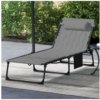 Outsunny Sonnenliege 188 x 65 x 36 cm Grau