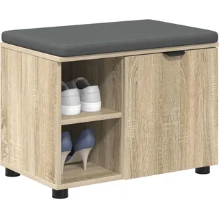 Flurbank mit Kissen mit Regal Sonoma-Eiche 60 x 38 x 46 cm - Braun
