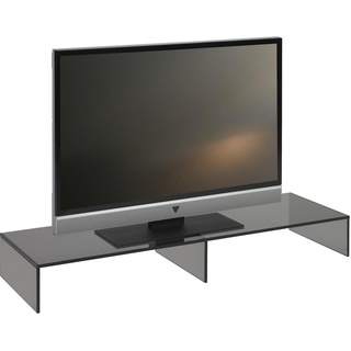 Xora Tv-Aufsatz , Grau , Glas , 110x14x35 cm , Wohnzimmer, TV Möbel, TV-Zubehör