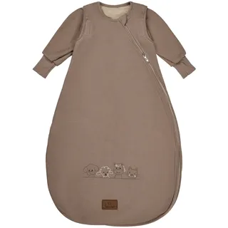 Sterntaler Schlafsack mit Armen 70 cm - Kinder und Baby Schlafsack aus Jersey in Waffeloptik, mit Ärmeln, gefüttert mit Jersey, leicht wattiert, seitliche Kabelöffnung, TOG 2,0 - Sandfarben