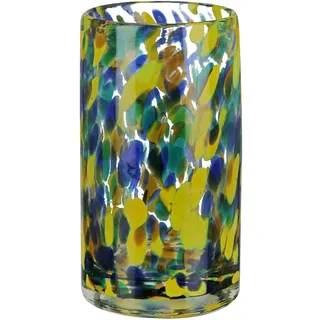 Gilde Tischvase »Zylindervase, Splash, aus Glas, Höhe ca. 14,5 cm« mit gepunktetem Farbspiel, grün