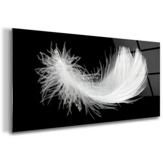 Tulup Glasbild 120x60 cm Moderne Kunst , Schwarz, Weiß , Glas , 120x60 cm , Bilder & Rahmen, Bilder, Glasbilder