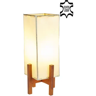 Tischlampe Nachttischlampe E27 orientalisch dunkelbraun natur Metall 39cm Deko