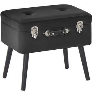 Beliani Hocker Mallard Samt 36 x 46 x 52 cm Schwarz