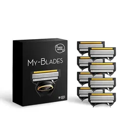 My-Blades® Rasierklingen kompatibel mit Gillette Fusion 5 – Plastikarm, Umweltfreundlich – 8 Hochwertige Ersatzklingen mit 5-fach Klinge