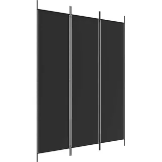 vidaXL Paravent 3-TLG. Raumtrenner Raumteiler, Trennwand Umkleide Sichtschutz Spanische Wand Wohnzimmer, Schlafzimmer Schwarz 150x200cm Stoff