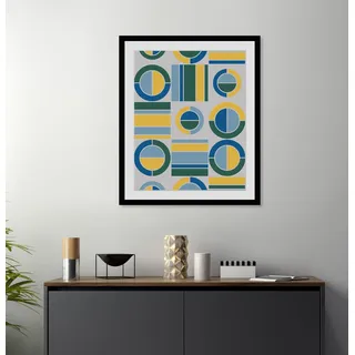 Bild QUEENCE "Christina", bunt (farbe rahmen: schwarz, farbe bild(er): bunt), B:50cm H:70cm, Acrylglas, Holz, Papier, Bilder, Bild, HD Premium Poster-Druck inkl. Holzrahmen