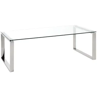 Haku-Möbel Couchtisch Transparent Edelstahl 120 x 60 x 40 cm