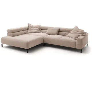 KAWOLA Sofa DELIA Ecksofa Cord taupe Recamiere links - Taupe