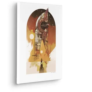 KOMAR Keilrahmenbild Star Wars Boba Fett Starship Braun