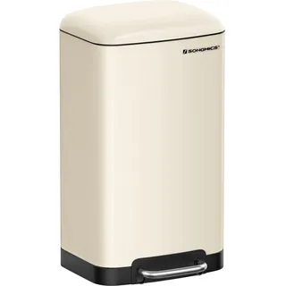 Songmics Abfalleimer 30 l Wolkenweiß