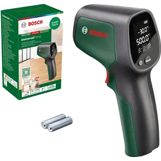 Bosch Infrarotthermometer UniversalTemp (-30°C...+500°C, einfach und präzise messen, 3 Materialgruppen,