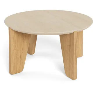 Mid.you Couchtisch , Beige, Wildeiche , Holzwerkstoff , rund , eckig , 80x45x80 cm , einfacher Aufbau , Wohnzimmer, Wohnzimmertische, Couchtische, Couchtische rund