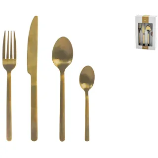 H&h Service 24 Besteck Ab Tisch Pulse Edelstahl Fertig Gold Matt