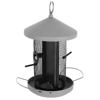 Kerbl Hobbyfarming 87037 Vogelfutterhaus Arzberg, Metall 19x19x30 cm | Füllmenge 2,3 l ,zwei Futtersilos, von oben zu befüllen, inkl. Aufhängehaken, Vogelhaus, Futterhaus, Modell 87037