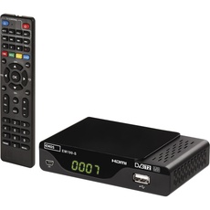 EMOS DVB-T2 HD Receiver H.265 HEVC mit USB, HDMI, SCART und Koaxial-Anschluss, Fernbedienung und Infrarot-Sensor, PVR, Mediaplayer und EPG Funktion, 1080p