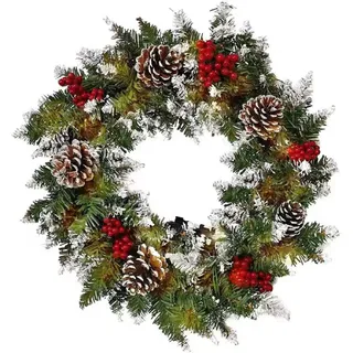 40CM Weihnachtskranz, Türkranz Weihnachten, Künstlich Kranz,Weihnachten Dekor,Geeignet für Kamine,Türen,Fenster,Treppen,Innen und Außendekorationen (Set-1)