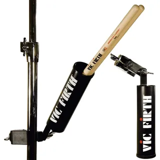 VIC FIRTH Steel Stick Caddy Stick Holder with Clamp - Black with Logo