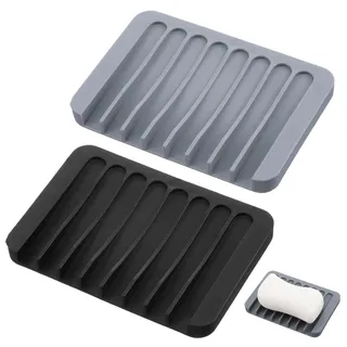 LXUEJIE 2 Stück Seifenschale Silikon | Seifenablage mit Ablauf Soap Holder Seifenablage Dusche für Bad,Küche,Waschbecken