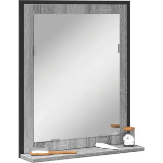 BEI CLORIS Badspiegel mit Ablage Grau Sonoma 50x12x60 cm Holzwerkstoff - Spiegelschränke Neu4260834 1parcel - Grau