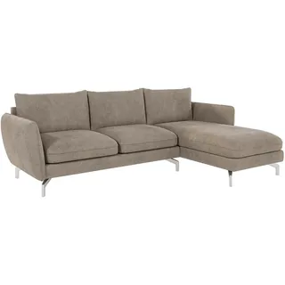 S-Style Möbel Ecksofa Elou Dunkelbeige Microfaser , Holz, Textil , Echtholz,Buche, Birke , Füllung: Silikon,Schaumstoff , Eckteil, L-Form, Ottomane rechts,L-Form , 261x167 cm , Blauer Engel, FSC Mix, Oeko-Tex®, Hergestellt in Europa , Wohnzimmer, Sofas & Couches, Wohnlandschaften, Ecksofas
