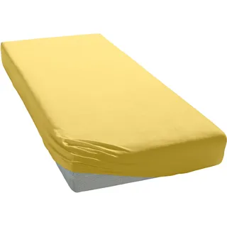 Spannbettlaken Microfaser-Jersey 200 x 200 cm gelb