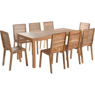 Beliani Gartenmöbel Set 8-tlg. Braun