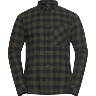 Jack Wolfskin Flanellhemd kariert Obsidian Moss XL