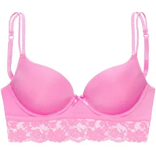 VIVANCE Push-up-BH »Anisa« mit Bügel und Spitze entlang der Unterbrust, sexy Dessous, pink,