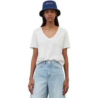 Marc O'Polo Marc OߴPolo Damen, T-Shirt mit V-Ausschnitt, Regular (White), (B01207251331)