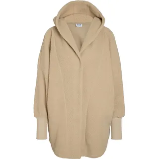 Noisy May Kapuzensweatjacke NOISY MAY "NMCOZY L/S LONG SHACKET W HOOD JRS NOOS", Damen, Gr. L, weiß pepper, Sweatware, Obermaterial: 100% Polyester, unifarben, relaxed fit normal, V-Ausschnitt, Rippbündchen, Sweatjacken Kapuzensweatjacke