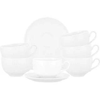 SELTMANN WEIDEN Milchkaffeetasse mit Untertasse 0,35 l Weiß 6 St.