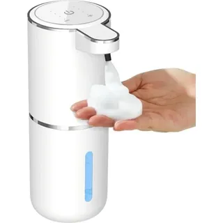 MODFU Seifenspender Automatisch, 380ml Elektrischer Seifenspender Wiederaufladbar mit Sensor, 4 einstellbare Stufen, IPX5 Wasserdicht Seifenspender Wandbefestigung für Küche Badezimmer - Weiß