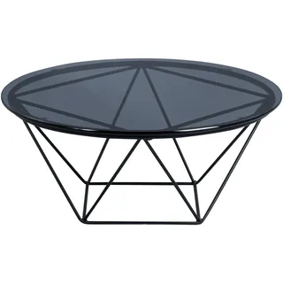 M2 Kollektion Nairo 1 Couchtisch/Beistelltisch, Glas, grau, Durchmesser 70cm, Höhe 30cm