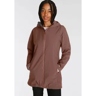 Funktionsjacke JACK WOLFSKIN "Outdoorjacke NOSTA", Damen, Gr. XS, braun (wild ginger), Obermaterial: 100% Polyester. Futter: 100% Polyester. Wattierung: 100% Polyester, hoch geschlossener Ausschnitt, verstellbar, Jacken Funktionsjacke, Wärmend, winddicht, wasserabweisend, Übergangsjacke