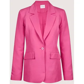 Longblazer MADELEINE "Blazer Longblazer", Damen, Gr. 42, rot (korallenpink), Obermaterial: 52% Viskose CV. 48% Leinen LI., Modern, normal, Blazer Longblazer