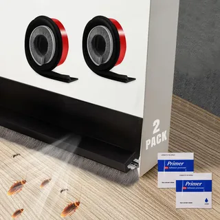 Türdichtung Zugluftstopper mit Bürste - 2 Stück 100 * 5CM Schwarz