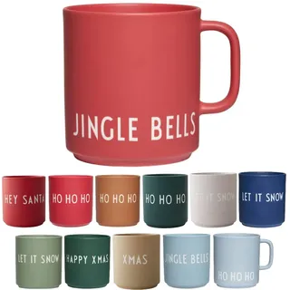 Design Letters Kaffeebecher mit Henkel | Ideal als Weihnachtsgeschenke für Frauen, Männer, Weihnachtsdeko, Tischdeko | Lieblingsmensch Geschenk | Porzellan Kaffeetasse | Tasse mit Spruch Jingle Bells