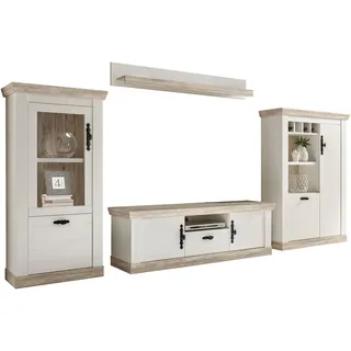 Home Affaire »Florenz, Anbauwand im Landhausstil, Komplettset mit Metallgriffen« Set, 4 Stk. tlg., weiß