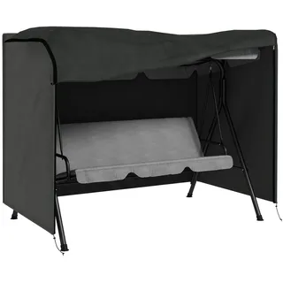 Outsunny Schutzhülle für Hollywoodschaukel aus Polyester Dunkelgrau , Kunststoff , 124x164x205 cm , Gartenzubehör, Abdeckung für Gartenmöbel
