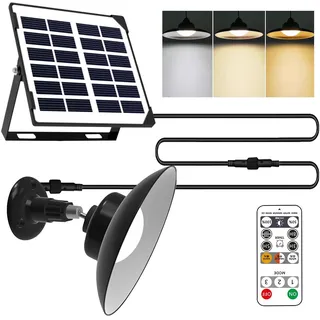 Vegena Solarlampen für Außen Innen, Solarleuchte mit Fernbedienung, 3 Farbtemperatur LED Solar Hängelampen IP65 Wasserdichte, Solarlampen für Außen Hängend, Solar Pendelleuchte für Terrasse Garten