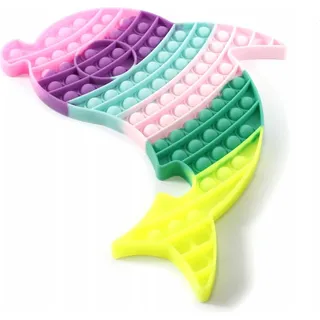 XXL Pop It Delfin - Fidget Toy Anti-Stress Spielzeug - Push Bubble 30cm für Kinder