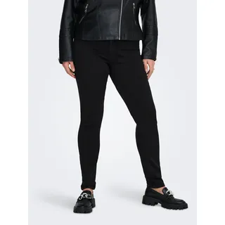Skinny-fit-Jeans ONLY CARMAKOMA "CARSTORM LIFE PUSH UP HW SK JEANS NOOS", Damen, Gr. 52, Länge 32, schwarz, Denim/Jeans, Obermaterial: 53% Viskose, 29% Baumwolle, 17% Polyester, 1% Elasthan, clean, skinny fit lang, Jeans Skinny-fit-Jeans