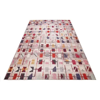 Teppich WECON HOME "Monor Beach", rot, B:110cm H:6mm L:170cm, Baumwolle, Teppiche, Teppich, Vintage, Baumwolle, Kurzflor, Wohnzimmer, Schlafzimmer, gemustert