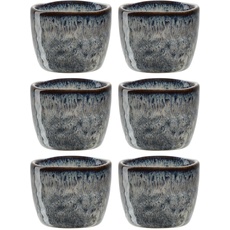 Leonardo Matera Eierbecher Set 6-teilig - Eier Becher aus Keramik - Durchmesser 5,2 cm, Höhe 4 cm - Einfach zu reinigen, spülmaschinenfest - 6er Set in anthrazit, 023045