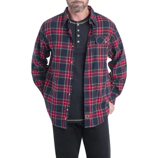 Legendary Whitetails Herren Buck Camp Flannel Shirt Hemd mit Button-Down-Kragen, Schottenkaro rot kariert, L