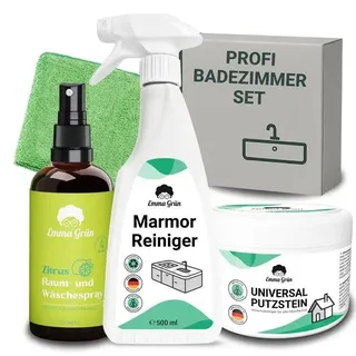 Profi Badezimmer Set mit Putzstein, Reiniger & Duftspray Kombipackung 750 ml