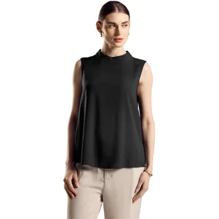 STREET ONE Damen A344895 Bluse mit Stehkragen, Black, 36