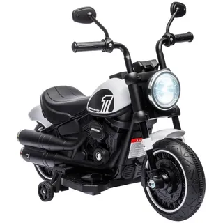 Homcom Kindermotorrad Kinder Elektro-Motorrad Elektrofahrzeug für 1,5-3 Jahre Kinder , Weiß, Schwarz , Metall, Kunststoff , 42x57x76 cm , Freizeit & Co, Gartenspielzeug, Kinder-Elektrofahrzeuge