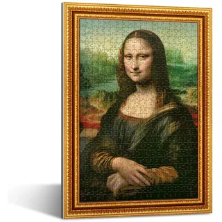 Trefl – PuzzleFrame – Mona Lisa, Leonardo da Vinci – 500 Teile, gerahmtes Puzzle, für Erwachsene und Kinder ab 10 Jahren